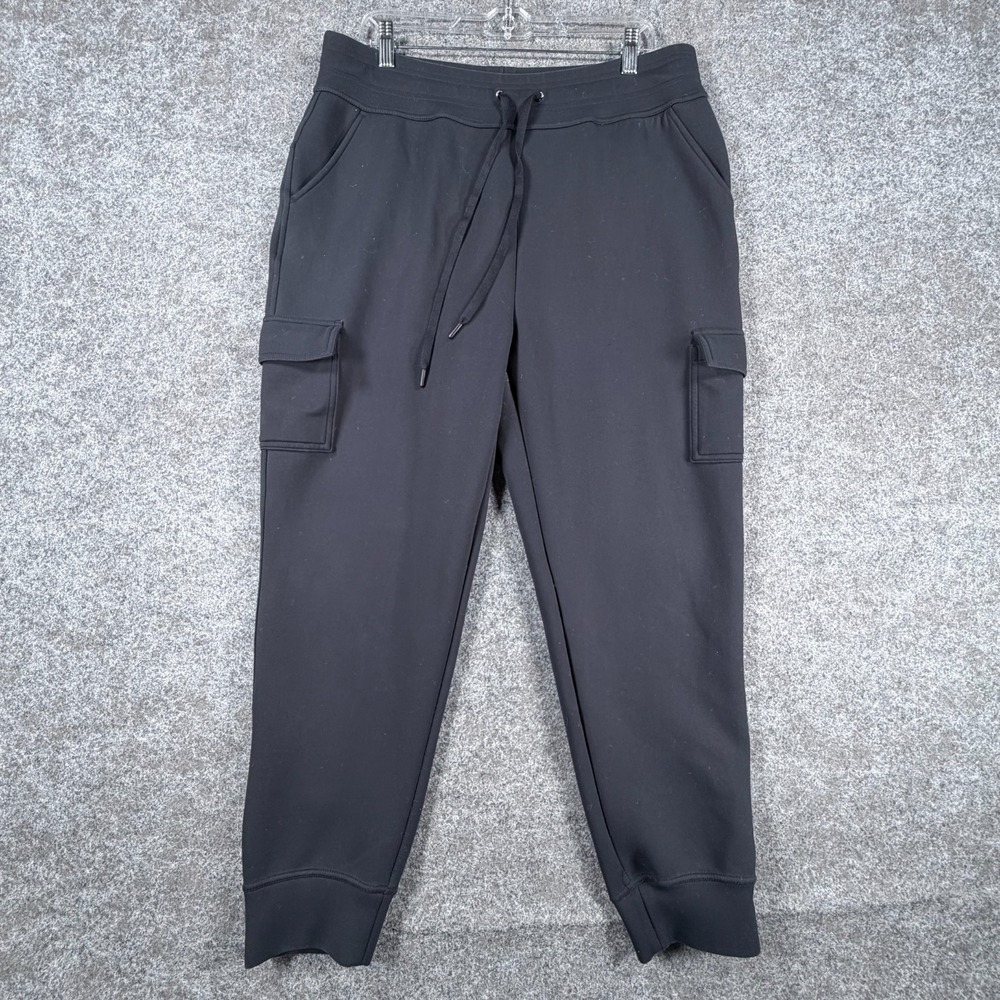 32 Degrees Heat Jogger Pants Womens‎ L Black Drawstring Waist High Rise Tapered